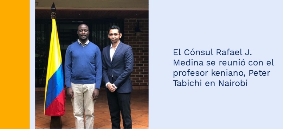 El Cónsul Rafael J. Medina se reunió con el profesor keniano, Peter Tabichi en Nairobi