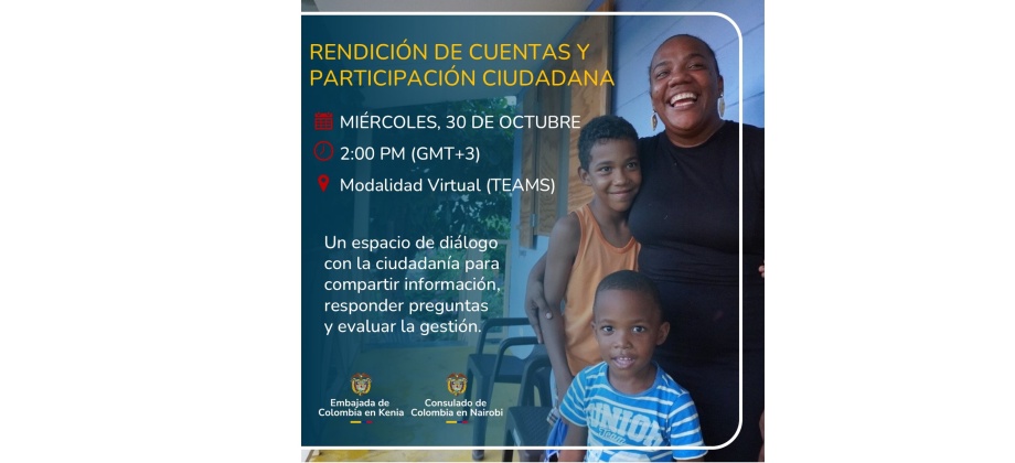 Ejercicio de rendición de cuentas y participación ciudadana de la Embajada de Colombia en Kenia y su Sección Consular